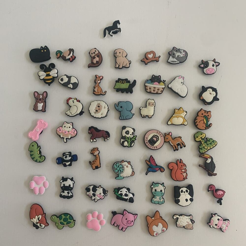 Jibbitz 50Pcs Assorted Animal Charms For Crocs Shoe Charms Adult Kids Boys Girls